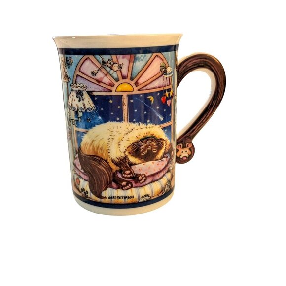 Danbury Mint Gary Patterson Comical Cats Porcelain Mug Spoiled Rotten Gift - Picture 2 of 7